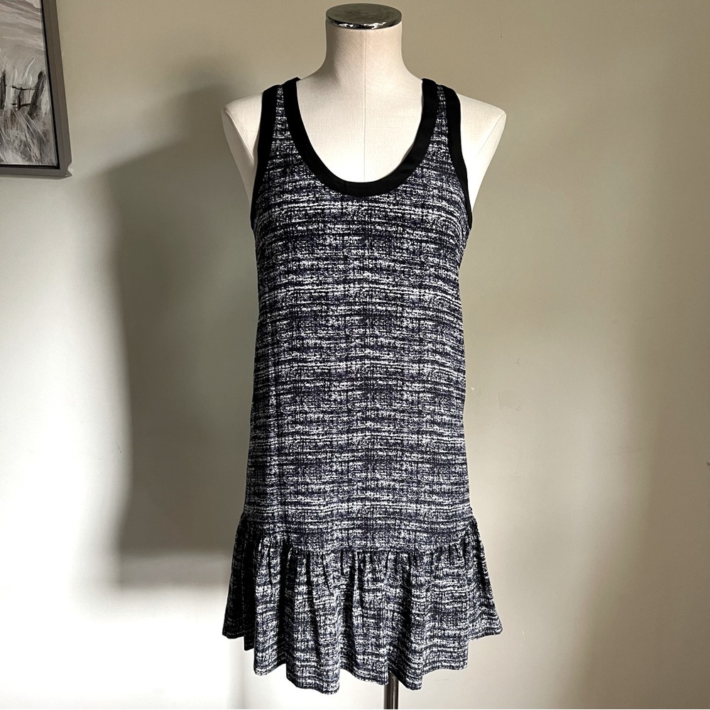 Joie 100% Silk Tank Dress Sz XS Ruffled Hem Navy Wedding Cocktail Party Beach